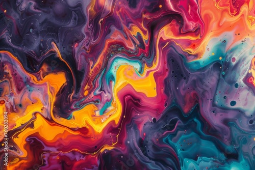 Abstract liquid pattern with intense color contrasts - The fluid, abstract pattern captures the eye with its intense color contrasts and psychedelic design