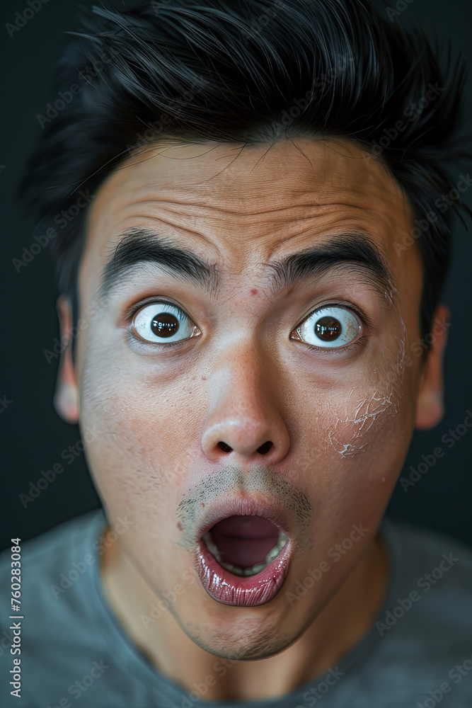 A man with a terrified look A man with a terrified look