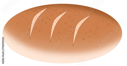 bread isolated on white, food illustration.
