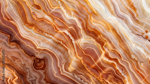 a close-up of a piece of agate, showcasing its unique patterns in brown and white