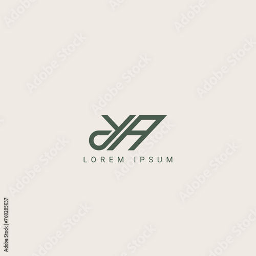 Modern unique letter YA AY logo icon design template elements