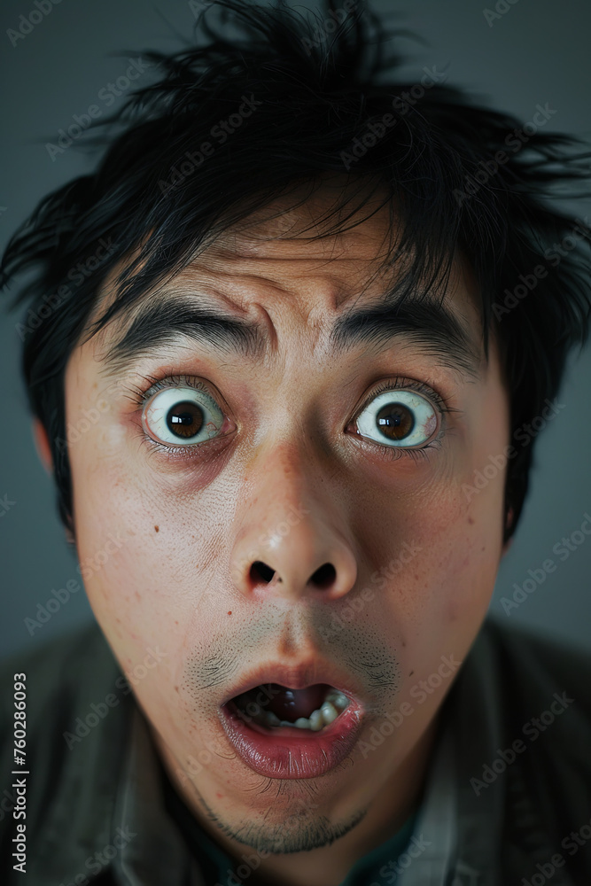 A man with a terrified look A man with a terrified look