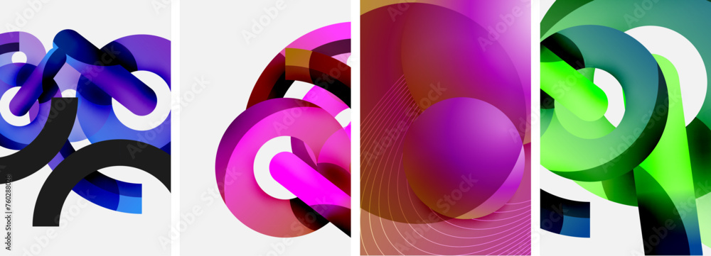 Naklejka premium Circle geometric abstract vector posters. Vector Illustration For Wallpaper, Banner, Background, Card, Book Illustration, landing page