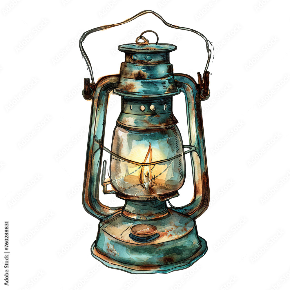 Old Lantern with Vactor Illustration PNG Image Old Lantern with Vactor Illustration PNG Image