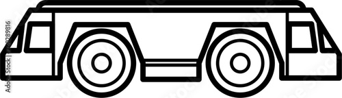 Aircraft Tug Outline Illustration Vector