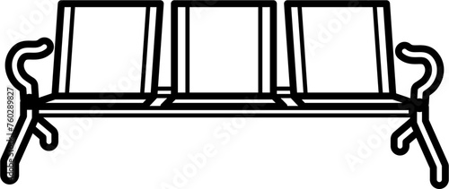 Airport Seating Outline Illustration Vector