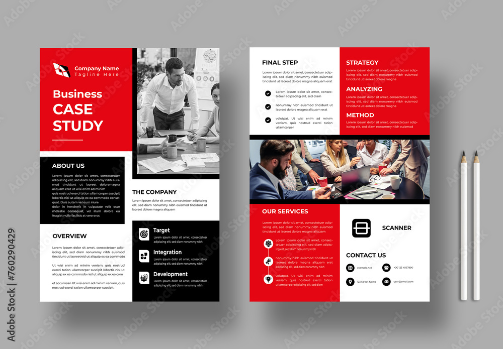 Black and White Business Case Study Design Template Stock Template ...
