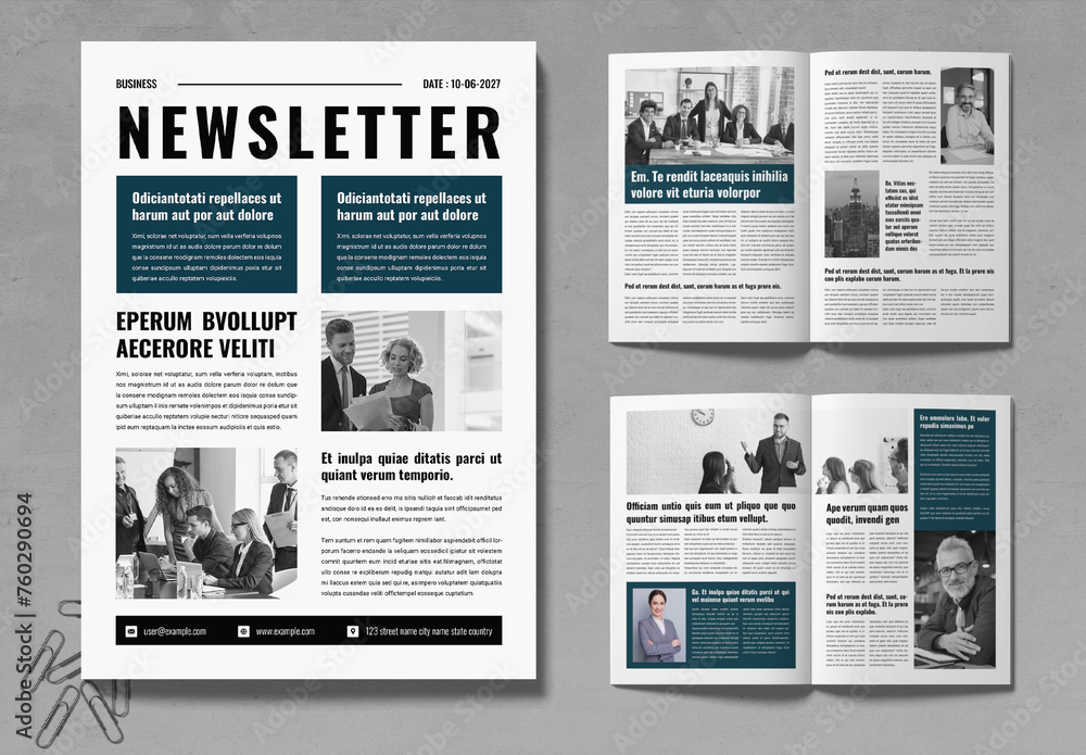 Corporate Newsletter Template Stock Template | Adobe Stock
