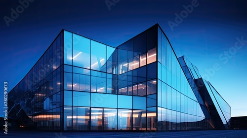 glass blue office building illustration corporate urban  business facade  windows sky glass blue office building