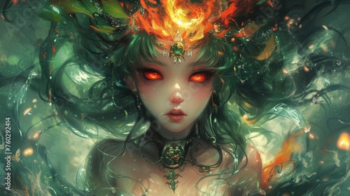 Girls with elemental hair exude the power of nature, a captivating fusion of beauty and strength. Ai Generated