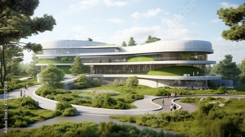 Wallpaper Mural architecture abstract hospital building illustration healthcare design, facility structure, innovative futuristic architecture abstract hospital building Torontodigital.ca