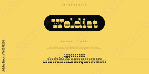 futuristic alphabet font. Minimal technology typography, Creative urban sport fashion futuristic vector illustration.