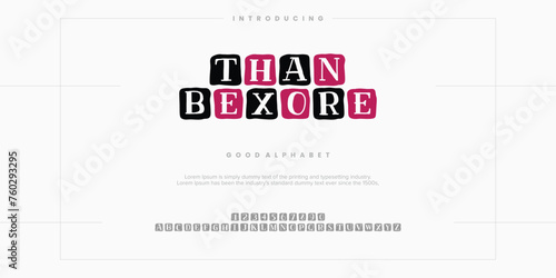 modern alphabet font. Minimal technology typography, Creative urban sport fashion futuristic font and with numbers. vector illustration