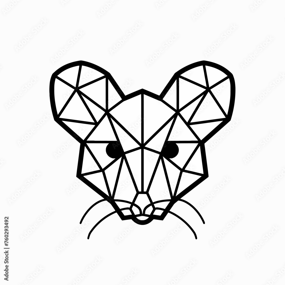 Geometry Lines Of Mouse Head Logo Geometry Lines Of Mouse Head Logo