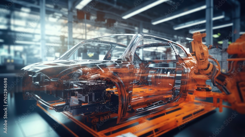 production autonomous automobile plant illustration robotics technology ...