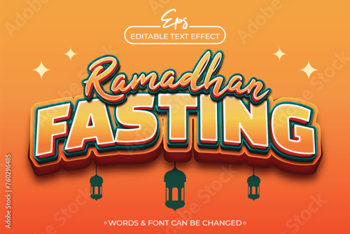 Ramadhan fasting editable text effect