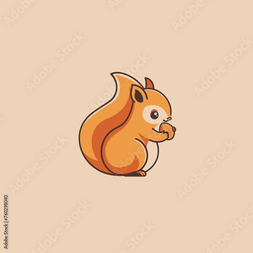 Cute little Squirrel Minimalist Illustration