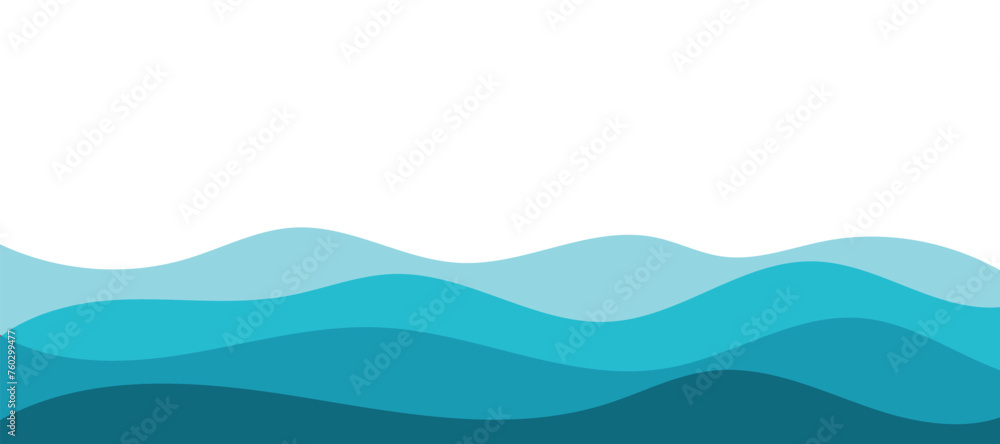 sea waves layer vector background illustration. sea beach vector illustration