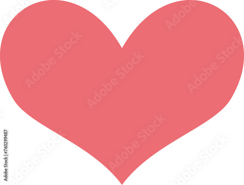 シンプルでかわいいピンクのハートのイラスト（フラットデザイン）