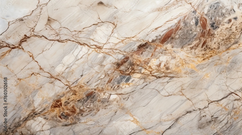 Elegant Marble Slab with Stunning Brown and White Veining Design, Luxurious Stone Texture Background