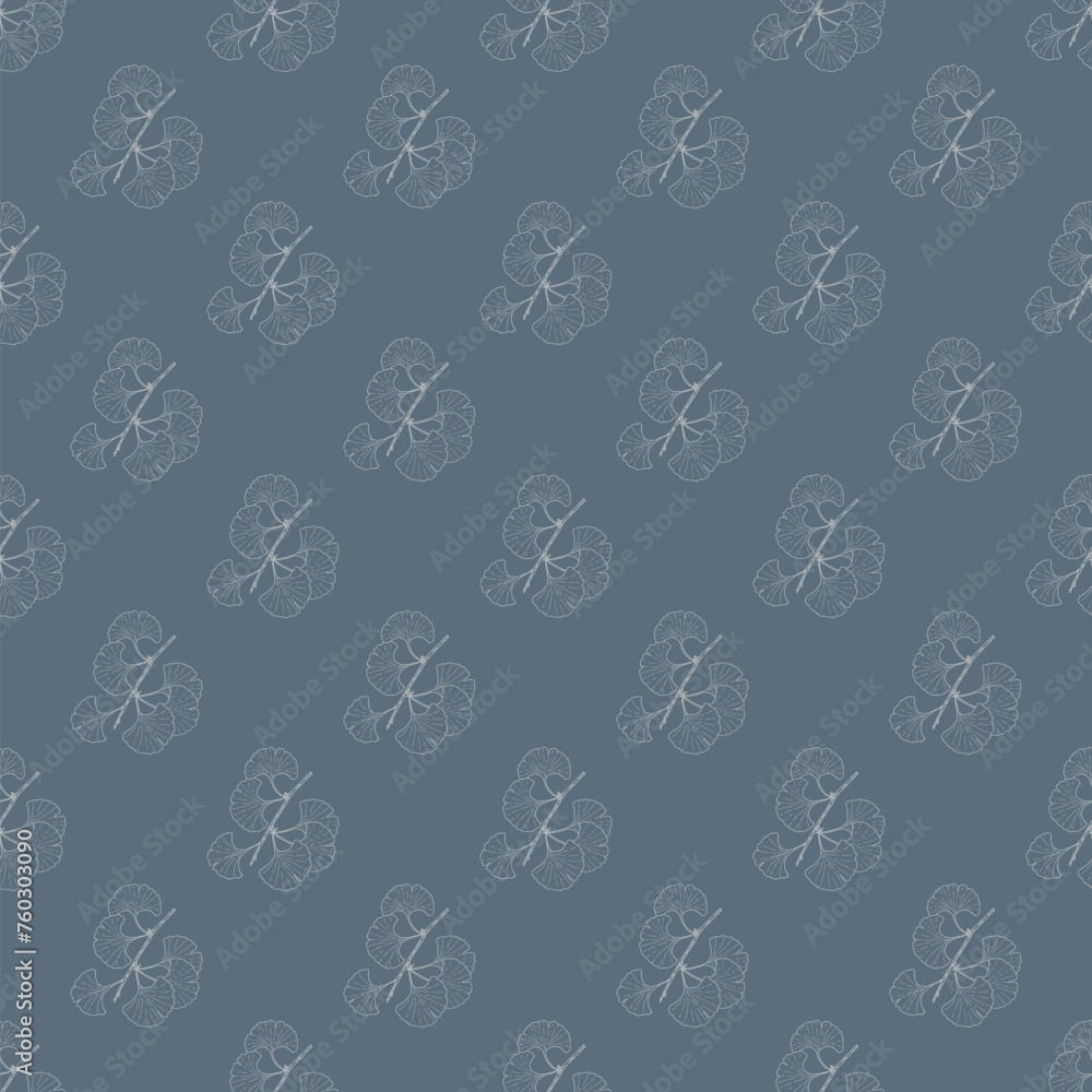 Seamless pattern with ginkgo biloba branches Seamless pattern with ginkgo biloba branches