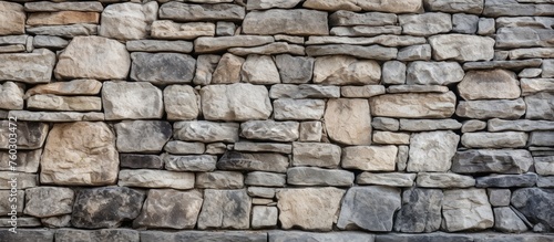 Monochrome Striped Stone Wall Background with Vintage Charm and Textured Appearance