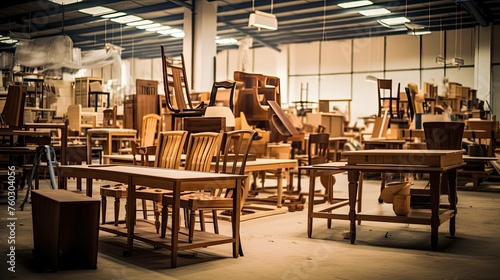 production manufacturing furniture factory illustration assembly design, woodworking carpentry, quality materials production manufacturing furniture factory