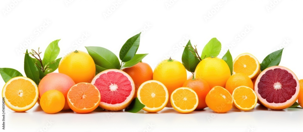 Vibrant Group of Citruses and Oranges in a Colorful Array of Freshness Vibrant Group of Citruses and Oranges in a Colorful Array of Freshness