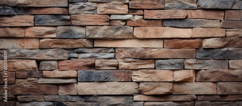 Intricate Stone Wall Showing Beautiful Brown and Black Pattern in Architectural Design
