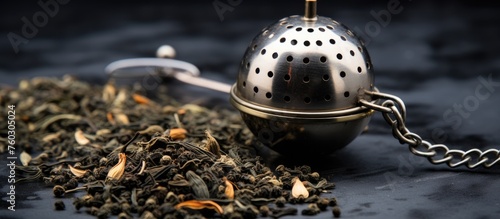 Tea Infuser Ball with Fine Mesh Strainer for Brewing Herbal Beverages and Loose Leaf Tea photo