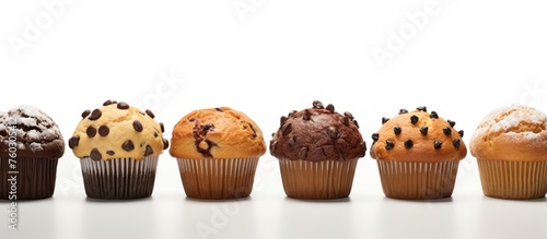 Delicious Cupcakes Adorned with Tempting Chocolate Chips in a Decadent Display