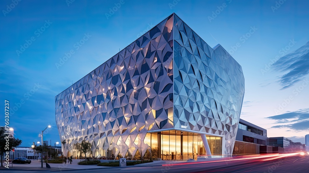 Obraz premium comfort modern hotel building illustration style sustainability, technology elegance, relaxation hospitality comfort modern hotel building