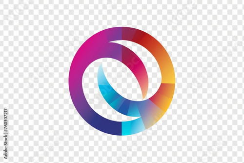 abstract colorful circle on a transparent background