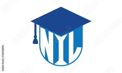 NIL initial letter academic logo design vector template. school college logo, university logo, graduation cap logo, institute logo, educational logo, library logo, teaching logo, book shop, varsity	