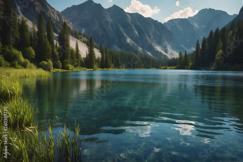 A landscape of a tranquil lake