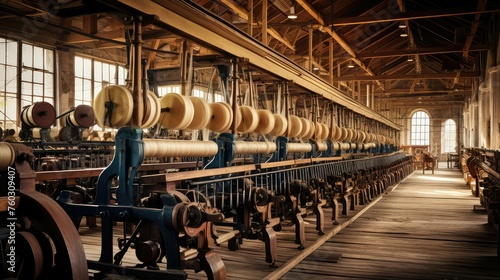 weaving history textile mill illustration industrialization factory, fabric machinery, labor production weaving history textile mill