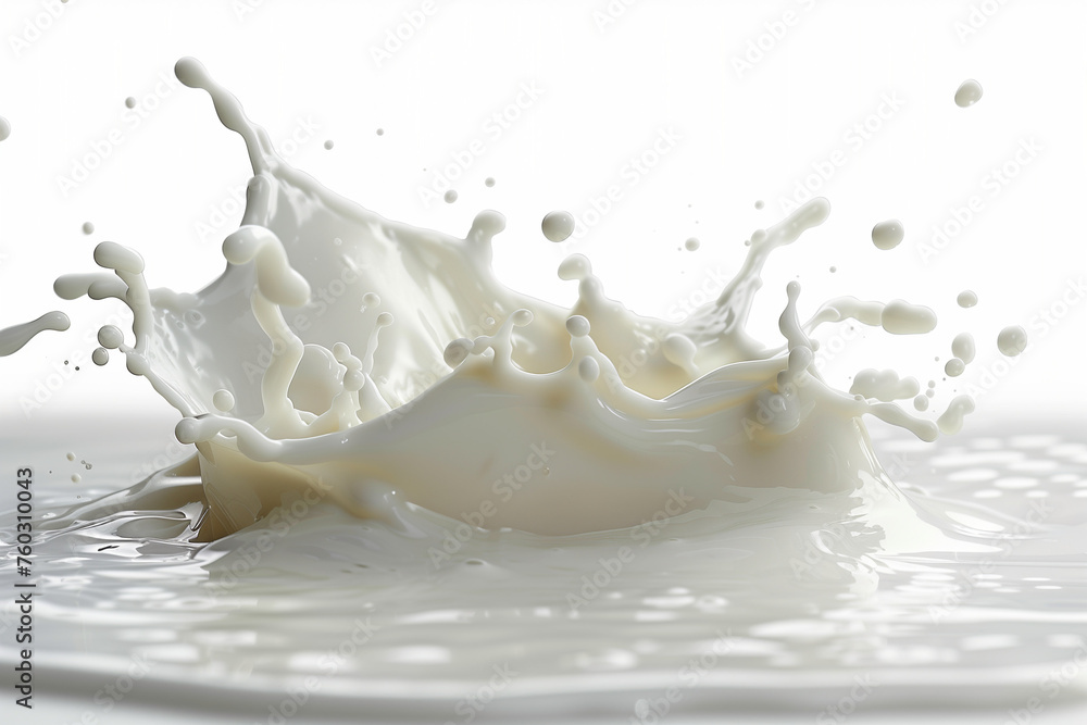 Splash of milk or cream against white background Splash of milk or cream against white background
