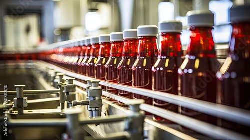 packaging bottle food processing illustration labeling filling, sealing sterilizing, capping labeling packaging bottle food processing