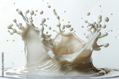Splash of milk or cream against white background 