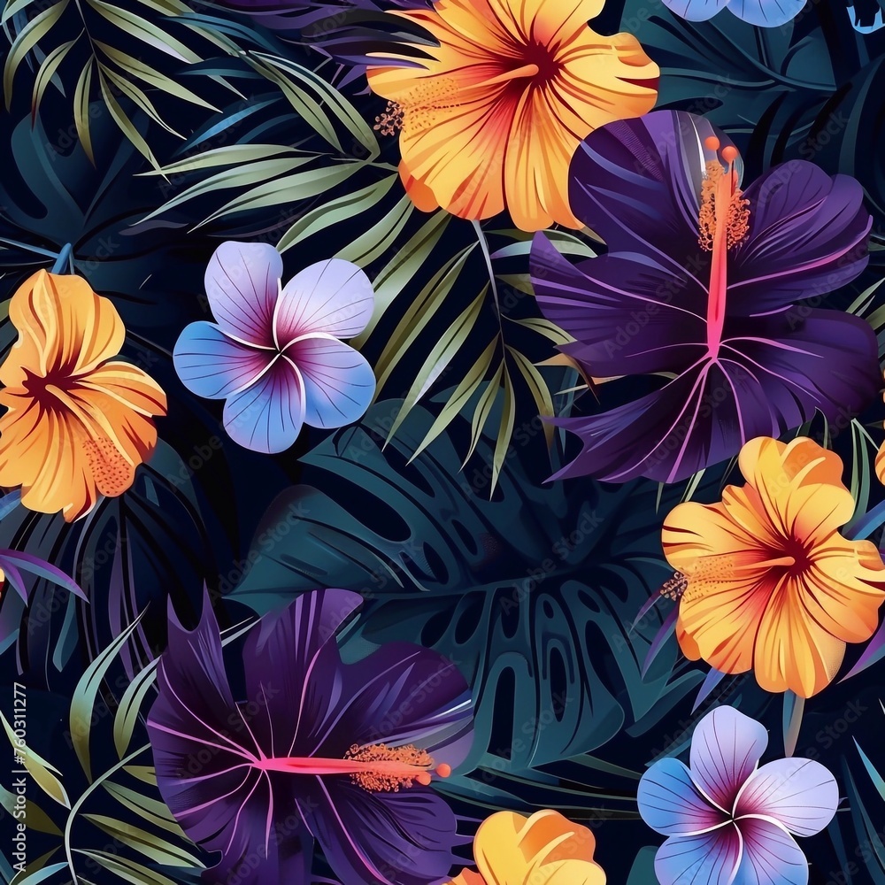 Hawaiian graphics Hawaiian shirt, Seamless pattern For clothing and decorative work generative ai art Hawaiian graphics Hawaiian shirt, Seamless pattern For clothing and decorative work generative ai art