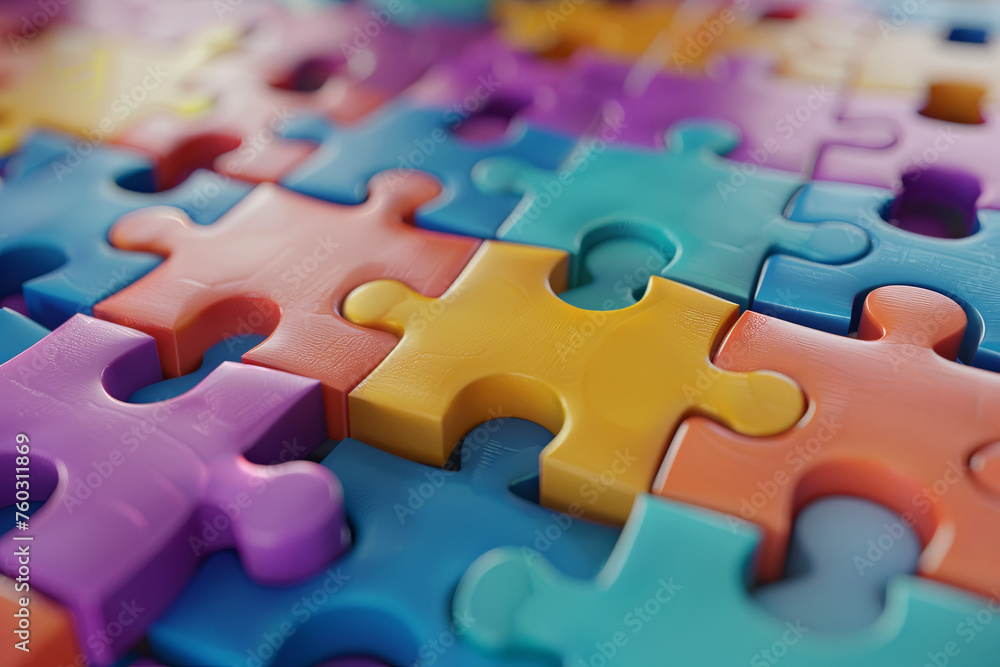 Fototapeta premium Colorful jigsaw puzzle for background