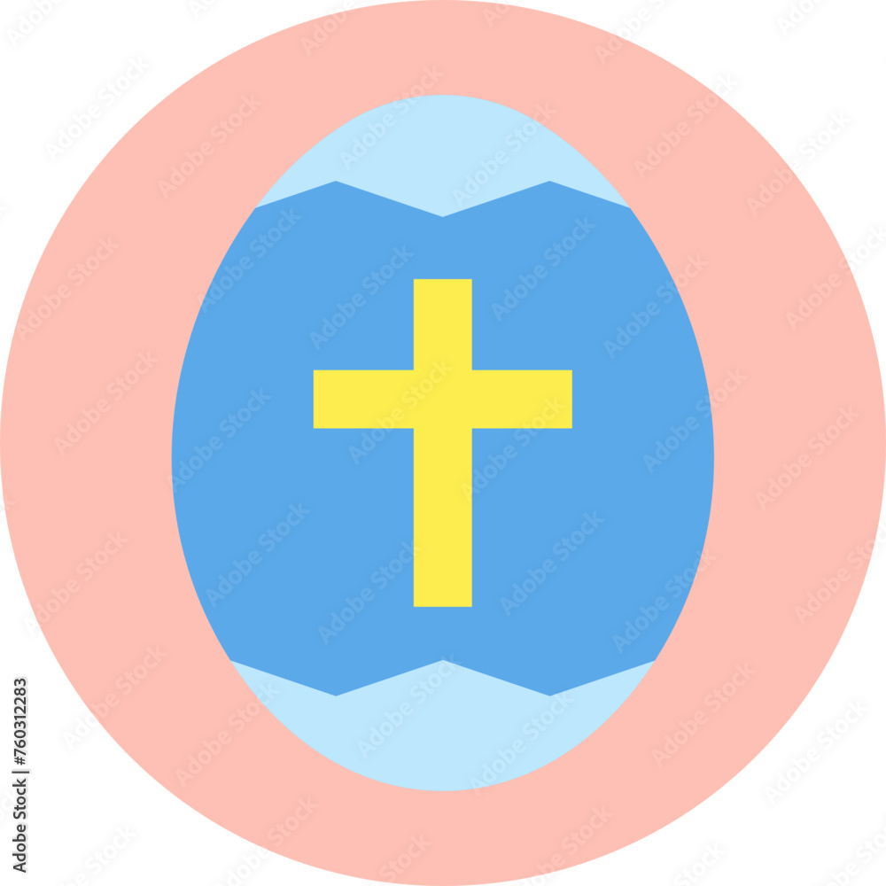 Obraz premium Easter Egg Block Flat Style