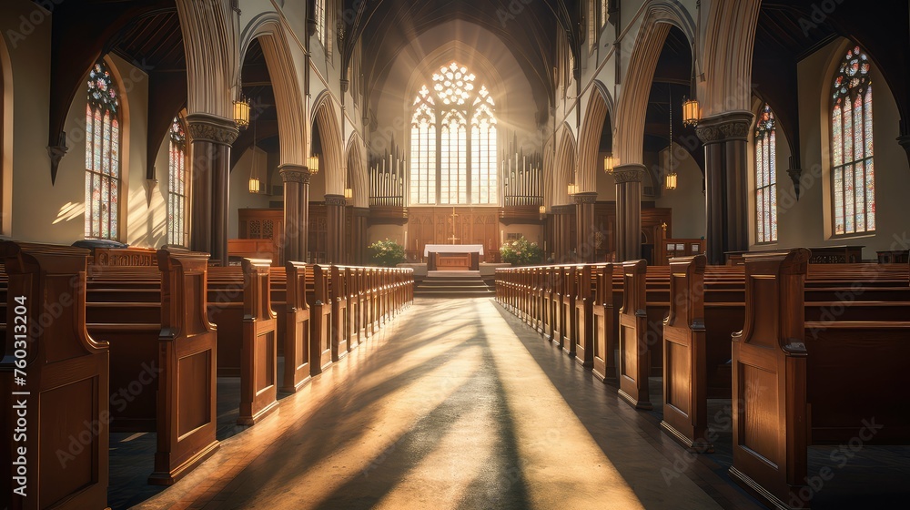 Fototapeta premium architecture gothic church building illustration medieval stained, glass gargoyles, vaults flying architecture gothic church building