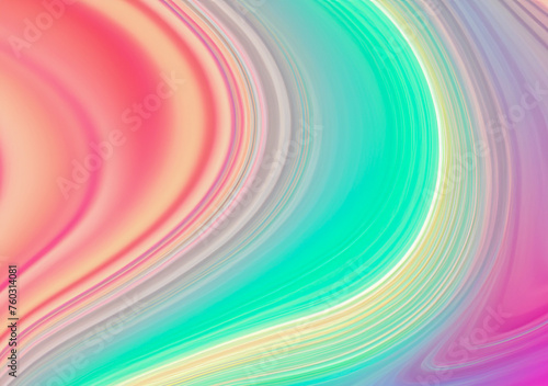 Curve Dynamic Fluid Liquid Wallpaper. Light Pastel Cold Color Colorful Swirl Gradient Mesh. generative AI