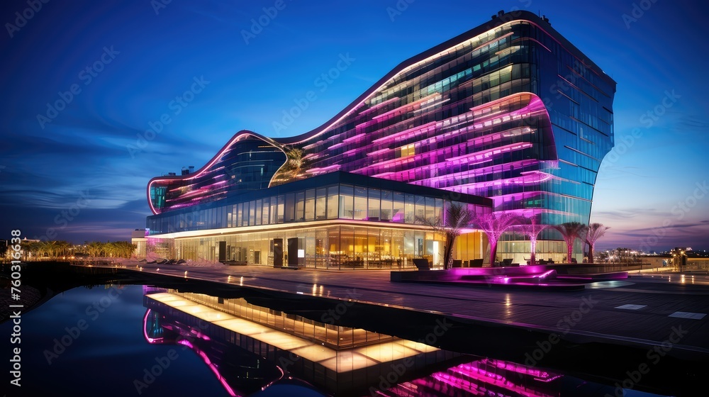 Obraz premium design luxury hotel building illustration opulence elegance, grandeur upscale, exclusive boutique design luxury hotel building