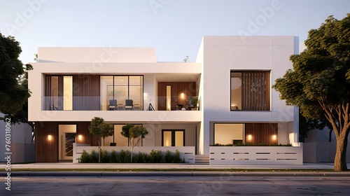 urban contemporary townhouse building illustration luxury design, architecture chic, stylish trendy urban contemporary townhouse building © sevector