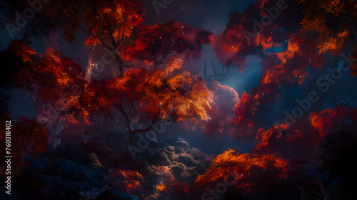 The Dreamy Image of Red Forest