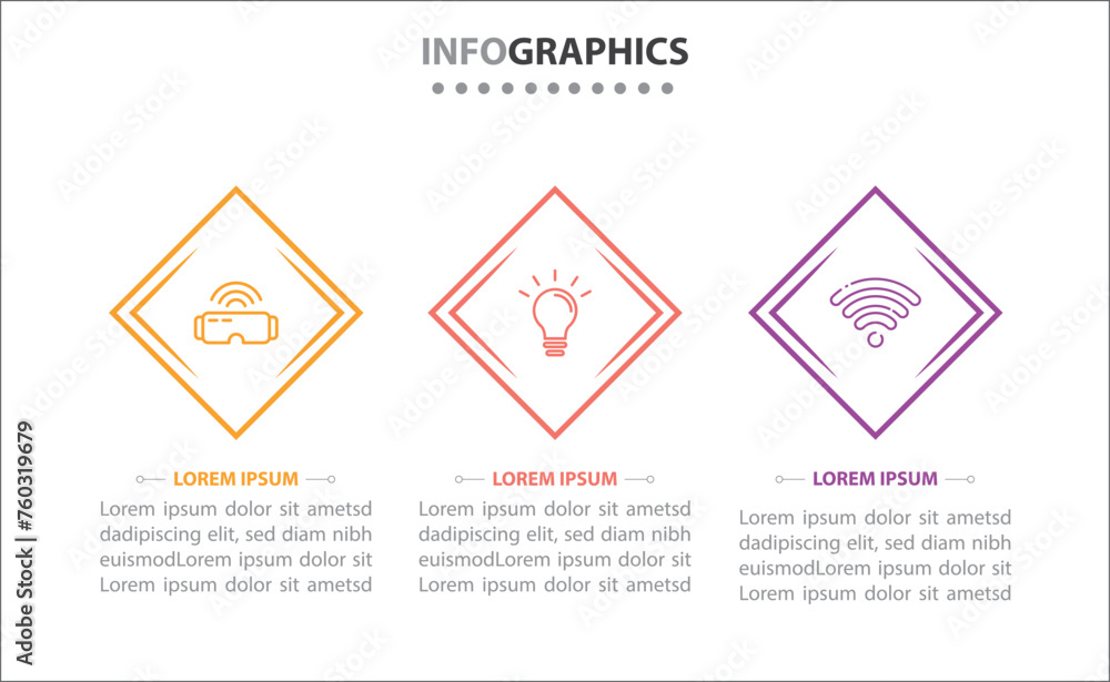Vector business template for presentation. Timeline infographic design element and number options. Business concept with 3 steps. Can be used for workflow layout, diagram, annual report, web design.