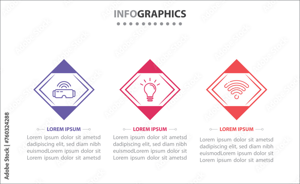 Vector business template for presentation. Timeline infographic design element and number options. Business concept with 3 steps. Can be used for workflow layout, diagram, annual report, web design.