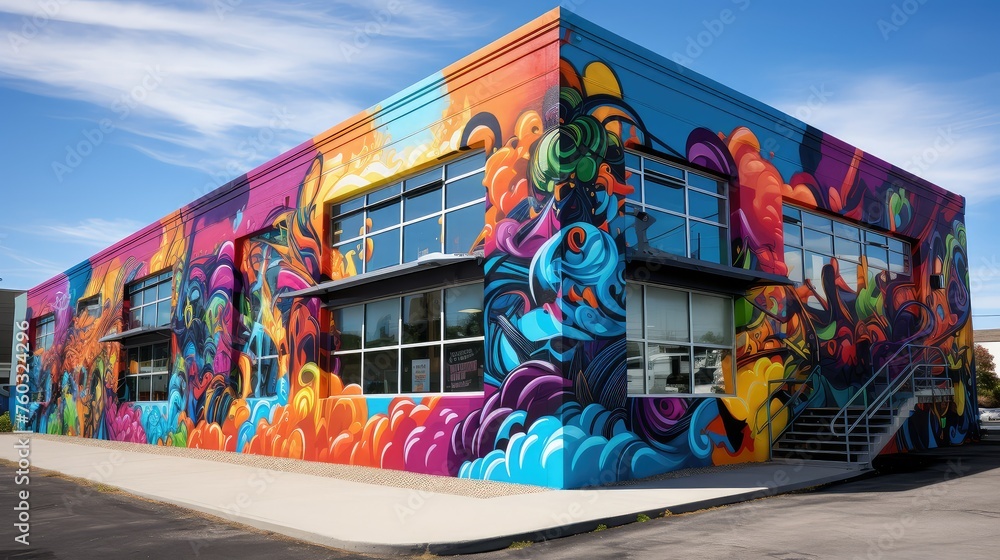 Fototapeta premium manufacturing urban factory building illustration production facility, architecture construction, modern technology manufacturing urban factory building